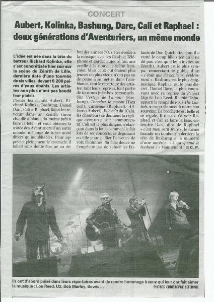 Article Voix du Nord du 19/01/07